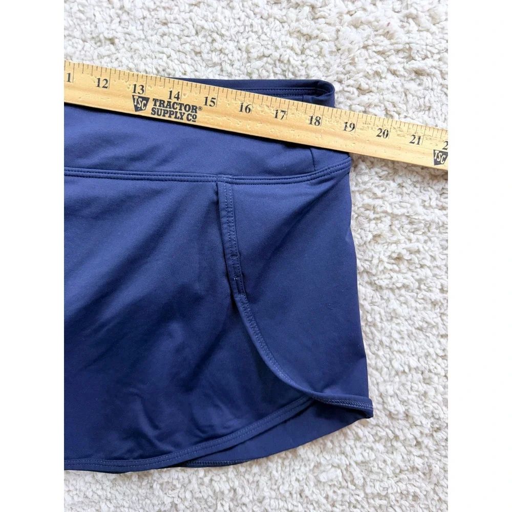Athleta Swim Skort Women XL Navy Blue Good Condition Built-in Brief Zip Pocket